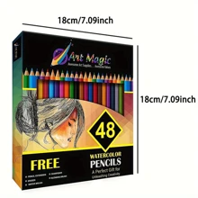 KALOUR Watercolor Pencils, Set Of 48 Professional Colored Pencils For Adult And Teens, Premium Art Supplies For Coloring, Blending And Layering Back To School