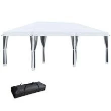 10' X 20' Pop Up Canopy Tent With Netting, Heavy Duty Instant Sun Shelter, Large Tents For Parties With Carry Bag For Outdoor, Garden, Patio, Cream White