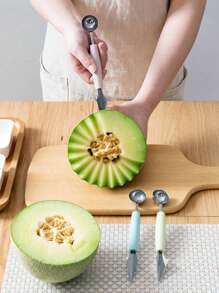 1pc Stainless Steel Watermelon Slicer, Melon Ball Machine Stainless Steel Melon Spoon With Corer, Multifunctional Fruit Cutter Kitchen Tools
