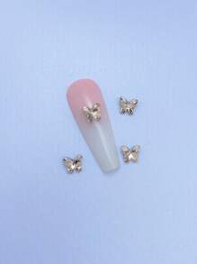 10 件水晶蝴蝶美甲装饰，各种尺寸巢式多面尖底蝴蝶，DIY 美甲珠宝饰品 - 彩色 - 查看 11