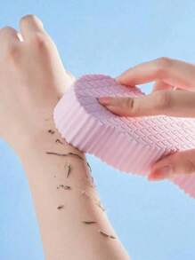 1 pieza Esponja exfoliante para baño, esponja de ducha suave y cómoda para una limpieza delicada de la piel, bolsa, organizador, almacenamiento, pinzas de pelo