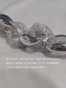 1pc Gold/Silver Color Chain Short Wrist Strap Phone Case Lanyard - Multicolor - View 10