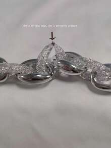 1pc Gold/Silver Color Chain Short Wrist Strap Phone Case Lanyard - Multicolor - View 9