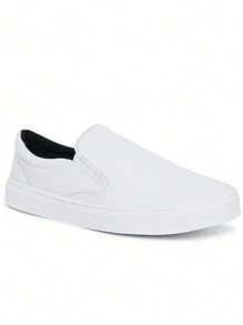 Slip On Shoes Casual Men's Yacht Sneakers Women's Easy Wear Elastic Lightweight Comfortable - 白色 - 查看 4