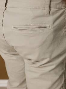 Men's Twill Pants Tailoring Slim Sport Knife Pocket Built-In Pocket - Màu be - Xem 2