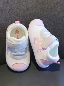 1-3 Years Old Toddler Soft Sole Non-Slip Leather Waterproof Comfortable Casual Sneakers With Hook And Loop For Boys And Girls, Spring Autumn - Pink - View 6