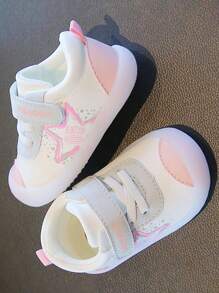 1-3 Years Old Toddler Soft Sole Non-Slip Leather Waterproof Comfortable Casual Sneakers With Hook And Loop For Boys And Girls, Spring Autumn - Pink - View 7