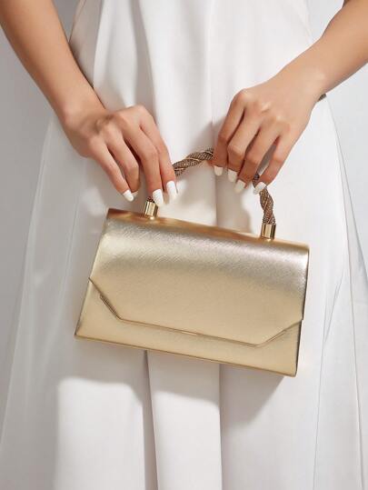 Large Capacity Glamorous Evening Clutch, Sparkling Women Satchels, Fashion Flap, Luxurious Textured Faux Leather, Perfect For Glamorous Occasions, Ideal Wedding & Party Events Accessory, Party Bag Perfect For Party Wedding Prom Dinner/Banquet Matching With Holiday Party Dress Evening Dress & Sequin Dress, Perfectly Matching With Prom Accessories