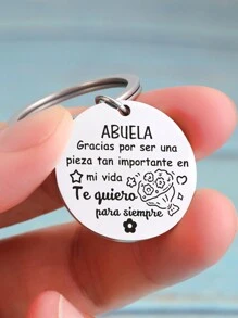 1 pieza Llavero de acero inoxidable para hombre, regalo para el Día del Abuelo/Abuela, Día de Acción de Gracias, accesorios de coche, decoración de bolsos, escuela, letra estrella