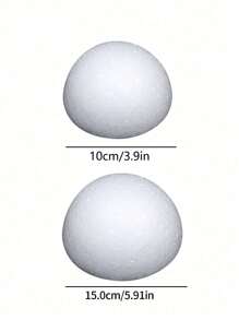 1/2/6 piezas Hemisferio de espuma de poliestireno de 10cm de diámetro, blanco, para manualidades DIY, arreglos florales, decoración de fiesta, Día de San Valentín, regalo