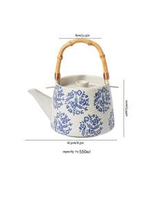 Juego de 5 piezas: Tetera estilo japonés pintada a mano, hervidor de agua fría doméstico, tetera de cerámica vintage para infusión de té de colores vivos, tazas de té - Vuelta al colegio