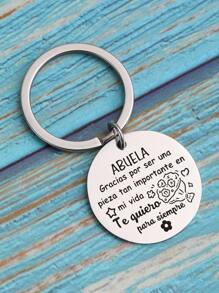 1 pieza Llavero de acero inoxidable para hombre, regalo para el Día del Abuelo/Abuela, Día de Acción de Gracias, accesorios de coche, decoración de bolsos, escuela, letra estrella