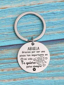 1 pieza Llavero de acero inoxidable para hombre, regalo para el Día del Abuelo/Abuela, Día de Acción de Gracias, accesorios de coche, decoración de bolsos, escuela, letra estrella