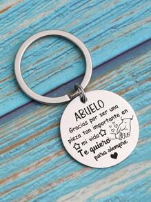 1 pieza Llavero de acero inoxidable para hombre, regalo para el Día del Abuelo/Abuela, Día de Acción de Gracias, accesorios de coche, decoración de bolsos, escuela, letra estrella