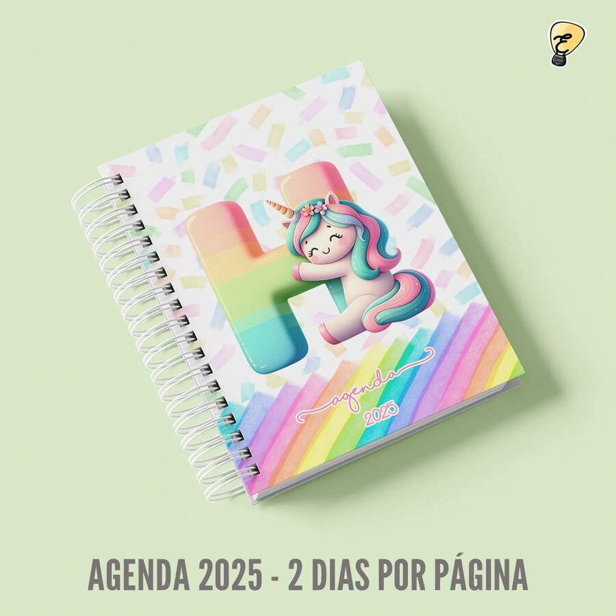 Agenda 2025 Alphabet A To Z Unicorn Colorful Rainbow Rainbow Letter Letters 2 Days Per Page 216 Pages A5 - H - 查看 1