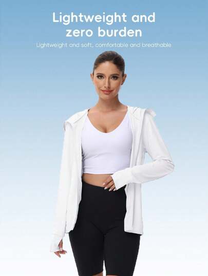 Sun Protection Clothing Summer UPF 50+ UV Women Ice Silk Breathable Jacket UV Protection Outdoor Sunscreen Hooded Thin Fishing Clothing