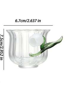 1 chiếc cốc thủy tinh in hình hoa loa kèn theo phong cách Bắc Âu, cốc cà phê latte Mỹ chất lượng cao thẩm mỹ Ins, cốc đựng đồ uống gia đình có nơ sáng tạo, quà tặng ngày lễ, lời chúc mừng sinh nhật, đồ dùng cho bữa tiệc, quà tặng cho bạn gái/bạn trai - Nhiều màu - Xem 3