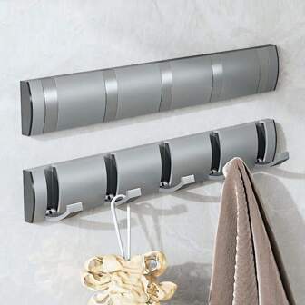 1 件重型折叠式壁钩收纳架 - 耐用且节省空间 - 多用途外套、毛巾、钥匙和布料架 - 易于安装，适用于浴室、后门和壁橱使用，他的评论，悬挂他的包，衣架，兴趣，关系，墙架，壁挂架，粘合剂，门钩，墙贴，评论