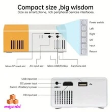 2024 New YG300 Mini LED Projector Home Media Player 320 Lumens 1000x240P Support HDMI USB Audio Upgraded Version - View 7