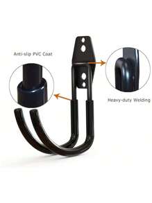 1 件黑色储物储物大挂钩车库实用挂钩，车库花园储物工具，钢制墙挂钩，大型花园 U 型挂钩，用于存放电动工具、自行车、花园工具花园软管挂钩 - 彩色 - 查看 6