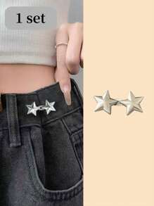 4 juegos de hebilla de botón con forma de estrella de cinturón desmontable, clip de cintura ajustable para pantalones, faldas y jeans para la calle - Multicolor - Ver 19
