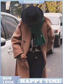 1 pieza Sombrero fedora de estilo europeo y americano de unicolor y elegante, apto para todas las estaciones, unisex