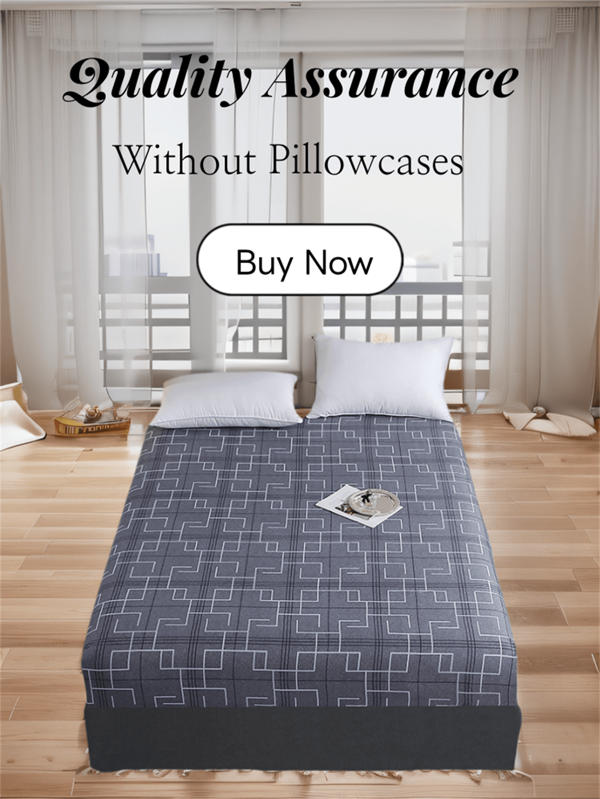 1pc Elegant Geometric Printed Fitted Sheet (Pillowcase Not Included), Soft & Comfortable Bedding Mattress Protector, Suitable For Bedroom/Guest Room, With Deep Pocket, Fitted Sheet Only