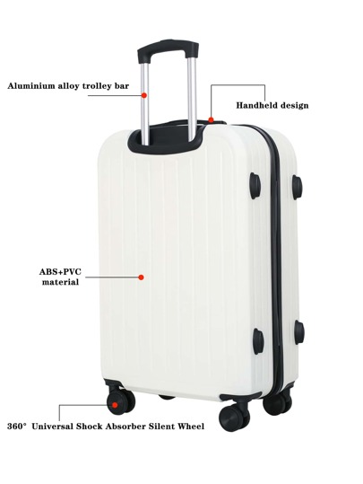 Uma mala de viagem durável de grande capacidade de 20/22/24/26 polegadas, universal, silenciosa, com quatro rodas, mala de viagem, carrinho para homens e mulheres da escola, pode ser usada como um presente, bons artigos de viagem para liberar suas mãos, borracha macia, amassar a mão, não aperta a mão, fácil de levantar e transportar, material ABS + PC, adequado para uma família de pequeno e médio porte, viagens também são adequadas para viagens de negócios, para estudar no exterior, use bolsa, material escolar, faculdade, universidade, bolsa para coisas escolares