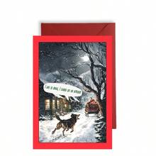 1pc/2pcs Funny Dog Christmas Greeting Card - Made Of High Quality Thick Paper, Beautifully Designed, Comfortable Feel - Perfect For Holiday Greetings And Party Gifts, Halloween, Halloween Decoration