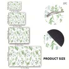1 件水彩绿叶印花咖啡吧垫、排水垫、硅胶咖啡机排水垫、软橡胶排水垫、防滑、超强吸水耐磨碗碟干燥垫，适用于台面、餐厅、厨房桌子、露台桌子装饰、家用厨房用品、台面装饰、家居装饰、厨房装饰 - 彩色 - 查看 13