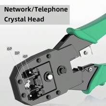 专业 RJ45 Cat5 Cat6 压接工具、4P/6P/8P 多功能网络压接钳、有线电视压接工具、以太网压接工具、切割和剥线钳、网线水晶头压接钳 - 軍綠色 - 查看 9