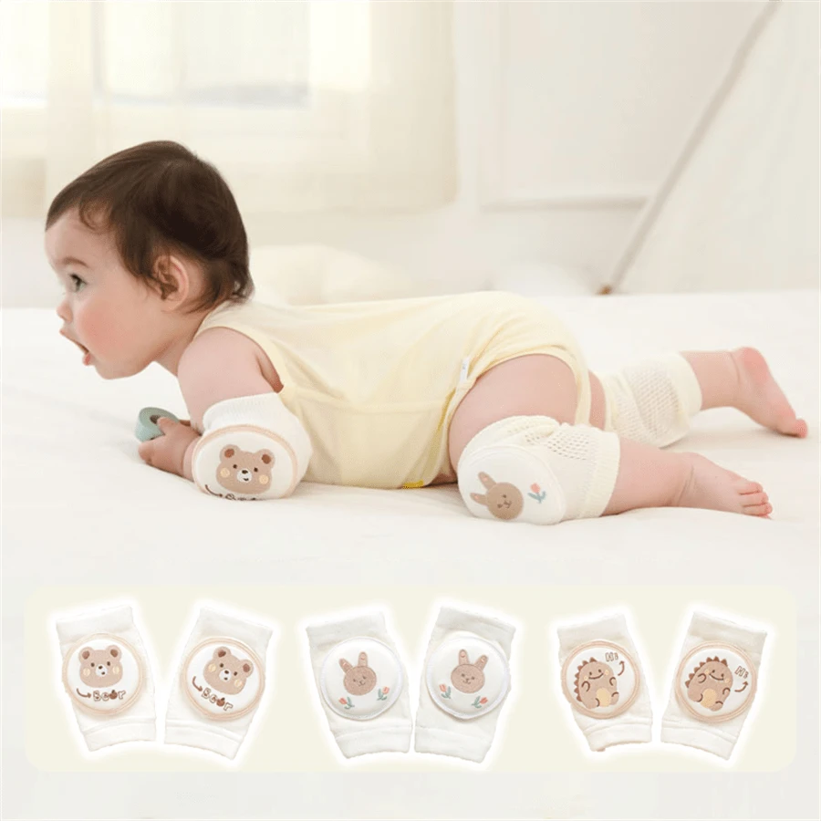 Crawl In Comfort: Cushioned, Breathable Baby Knee Pads With Stylish Mesh - Secure Elastic Fit For Summer - Multicolor - View 1