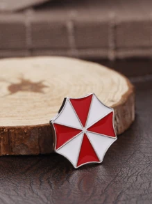 歐美電視節目配件紅傘設計合金胸針