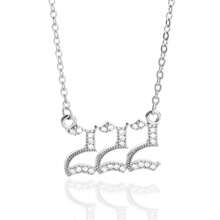 1 件时尚欧美风格方晶锆石天使数字 111-999 吊坠项链，独特设计宣言女士项链 - 銀色 - 查看 13