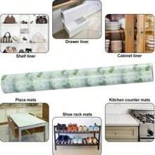 1 卷搁板衬垫、防滑橱柜抽屉搁板衬垫、防水冰箱衬垫、可切割橱柜抽屉橱柜垫、非粘性冰箱衬垫 EVA 餐垫、防油、防水和防污橱柜垫、可清洗厨房、橱柜、浴室抽屉衬垫 - 彩色 - 查看 10