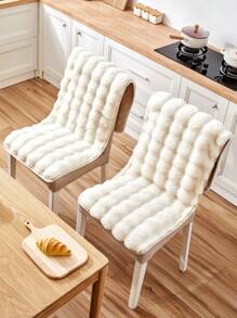 1pc Solid Color Plush Chair Cover, Modern Minimalist Warm Chair Slipcover, Suitable For All Seasons