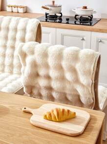 1pc Solid Color Plush Chair Cover, Modern Minimalist Warm Chair Slipcover, Suitable For All Seasons