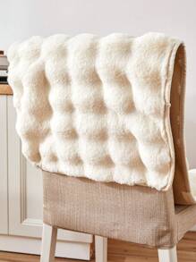 1pc Solid Color Plush Chair Cover, Modern Minimalist Warm Chair Slipcover, Suitable For All Seasons