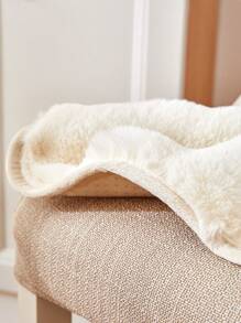 1pc Solid Color Plush Chair Cover, Modern Minimalist Warm Chair Slipcover, Suitable For All Seasons