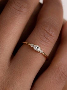 1pc Elegant Cubic Zirconia Ring, Suitable For Women's Valentine's Day Gift, Wedding, Engagement, Anniversary Party Jewelry Valentines,Mom,Mother,Mother's Day,Gift