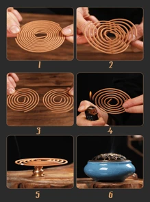 20 szt. kadzidełek, naturalna aromaterapia w pomieszczeniach ze środkiem odstraszającym komary i funkcją dezodoryzacji, idealne do kultu, aromaterapii, medytacji, kreatywny prezent, dekoracje festiwalowe, artykuły urodzinowe, dekoracje świąteczne - cewka kadzidła - Zobacz 7