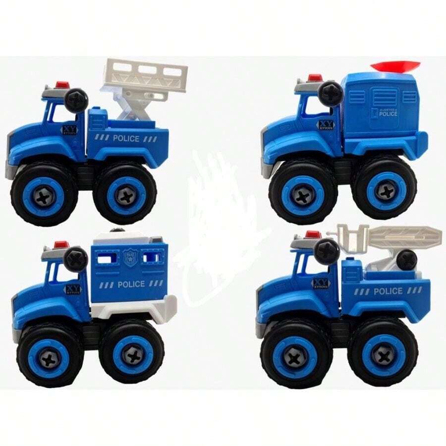 Educational Toys Kit 04 Cars Assembles And Disassembles With Accessories. Riding Carts - 警察藍 - 查看 1