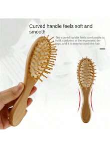 婴儿发梳，婴儿发刷，适合新生儿 | 天然木质发刷，木制按摩刷，适合婴儿、幼儿、儿童 - 3件套 - 查看 5
