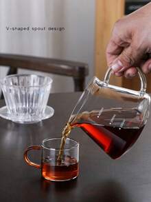 1 pieza Cafetera de compartir de 400 ml reutilizable con embudo de café y taza de filtro graduado, de vuelta a clases