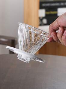 1 pieza Cafetera de compartir de 400 ml reutilizable con embudo de café y taza de filtro graduado, de vuelta a clases