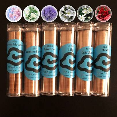 38件，女士们喜欢的花香，薰衣草和茉莉花香味，小圆盘香，不含水钻粉，每件燃烧约30分钟，适用于家庭香薰，室内浴室除臭，家用香，玫瑰香味