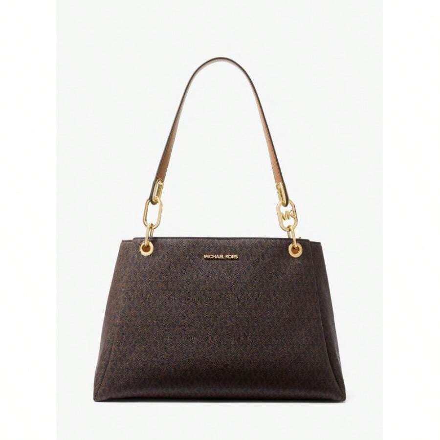 Michael Kors | Trisha Large Logo Shoulder Bag - Brown - View 1