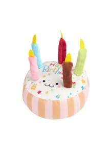 Pet Toys For Cats & Dogs, Stress Relief Chew Toys, Teeth Cleaning, Bites Resistant, Birthday Gift, Birthday Cake With Squeaky Bone