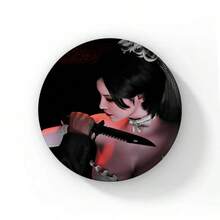 58mm New Leon Kennedy Pink Bow Heart Cute Button Pin Evil Game Creative Leon Brooch Badge For Bag Accessories Friends Gift - 58mm - View 21