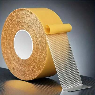 Super Strong Double-Sided Tape, 1.18" X 787" - Waterproof Transparent Adhesive With Fiberglass Mesh For Walls & Glass, Ideal For Fabric, Wood, Metal & More Back To School